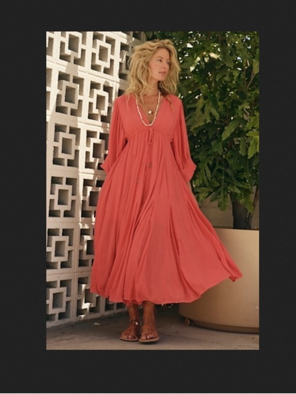 Free People Just Like Paradise Coral Maxi Dress - Picture 4 of 16
